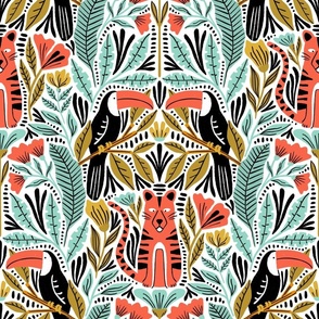 Toucans and Tigers (orange and blue)