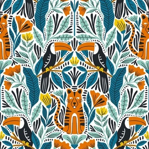 Toucans and tigers (navy)