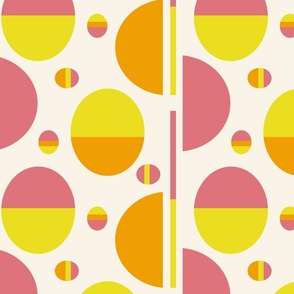 Sticks and Stones  Geometric  in watermelon, lemon lime and marigold