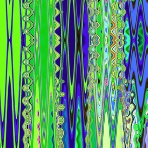 Lime Green_ Blue Frill Waves