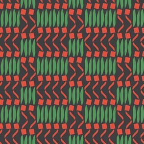 In queue- geometric shapes- green,red