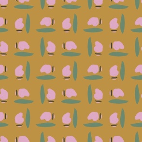 Pebbles- geometric - pink,green,yellow background