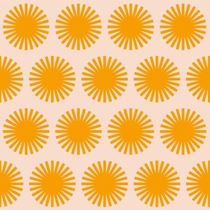 MEDIUM - Minimal Retro Sun in Orange on Blush