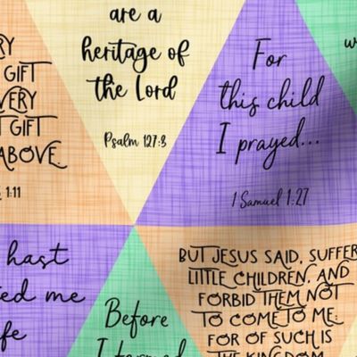 triangle bible verse quilt - 6 inch triangle base scale