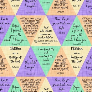 triangle bible verse quilt - 6 inch triangle base scale