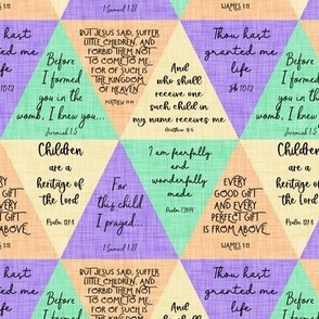 triangle bible verse quilt - 3 inch triangle base scale