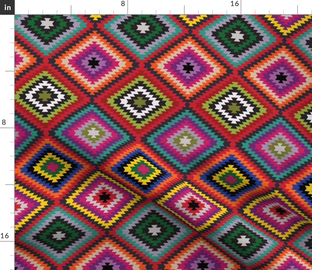 Modern Kilim - bright rainbow, medium small scale