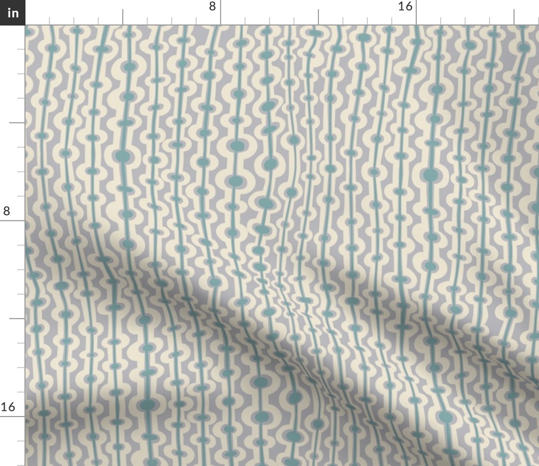 Seaweed stripes - sky blue and cream on fog pale blue - medium scale