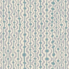 Seaweed stripes - sky blue and cream on fog pale blue - small scale