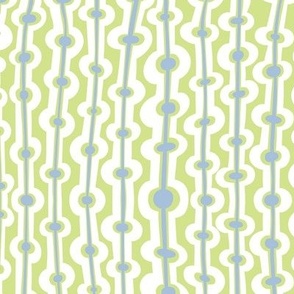 Seaweed stripes - fog, honeydew and white - Medium