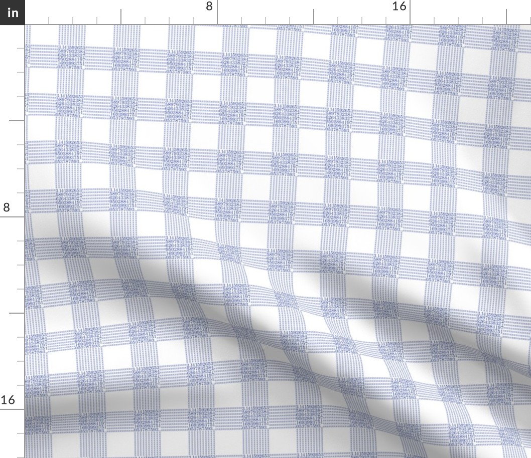 1" blueberry pi gingham, blue on white