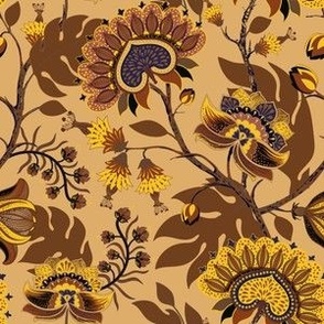 Yellow and Brown Paisley