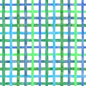 Watercolor Grid in Blue and Green - Angelina Maria Designs