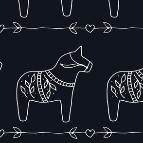 (XL) Hygge Dala Horse | Graphite  (Petal Signature Cotton Solid Coordinate)