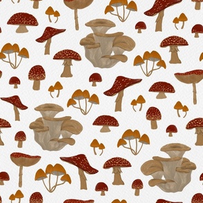 Mushrooms Seamless Pattern | Medium Scale
