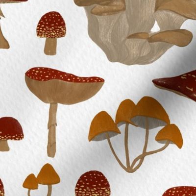 Mushrooms Seamless Pattern | Large Scale