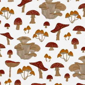 Mushrooms Seamless Pattern | Large Scale
