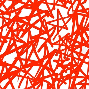 Scribble Stars Red and White