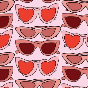 Pink Sunglasses Pattern by Courtney Graben