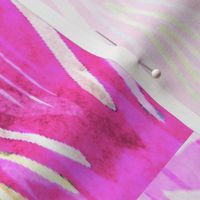 Boho tulip gouache stripe, pink cream, 32 inch