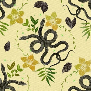 Snakes and flowers green