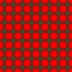 Checkered pattern, red, black, green.