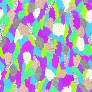 Joyful abstract in blue, green and purple