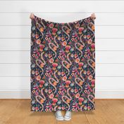 mystical floral snakes // blue // large scale