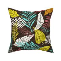 Cabana Tropics - Summer Tropical Leaves Brown Large Scale
