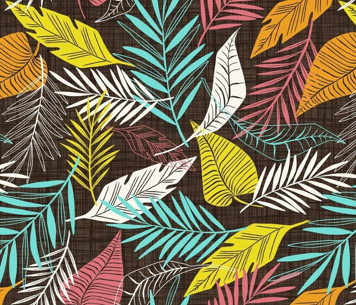 Cabana Tropics - Summer Tropical Leaves Brown Large Scale