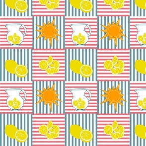 Lemonade Summer Striped Checks