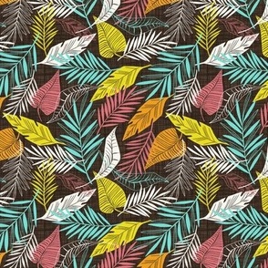 Cabana Tropics - Summer Tropical Leaves Brown Small Scale