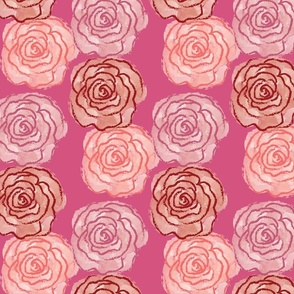 Pink Watercolor Roses Pattern by Courtney Graben