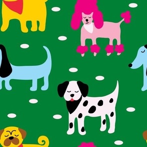 Colorful and Cute Illustrated Dogs