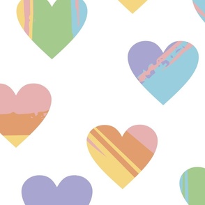 Rugged Rainbow Hearts | Pastel