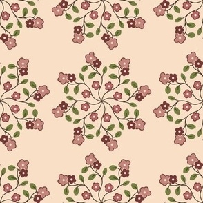 Flower scroll pink