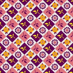 Optimistic Floral Checkers 