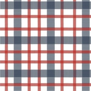 Red White and Blue Striped Plaid