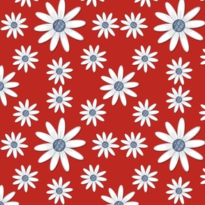 Red, White, and Blue Daisies