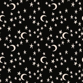Moonlit stars black