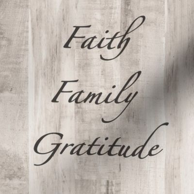 Faith, Family, Gratitude Wood Tile..