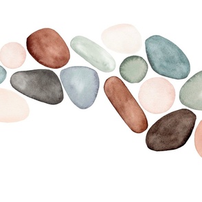 Polished Stones on White