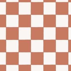 90s nostalgia retro checkerboard - terracotta
