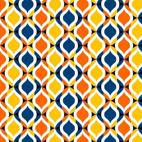 Boho Ogee mosaic medium retro ovals Yellow Blue Orange