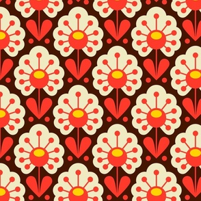 0923 -  retro daisies, red
