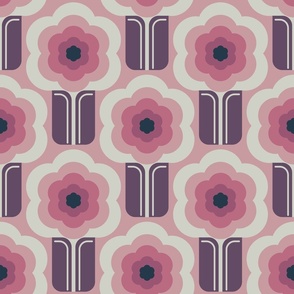 0925 - retro flowers, pink