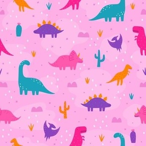 Dinos in bright pink