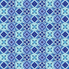 Small scale • Blue Tile Patchwork