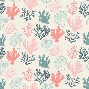 Coral Forest // Navy + Sea Glass