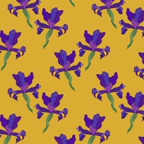 Iris Flutter! (Dutch Blue/violet) - antique gold, medium 